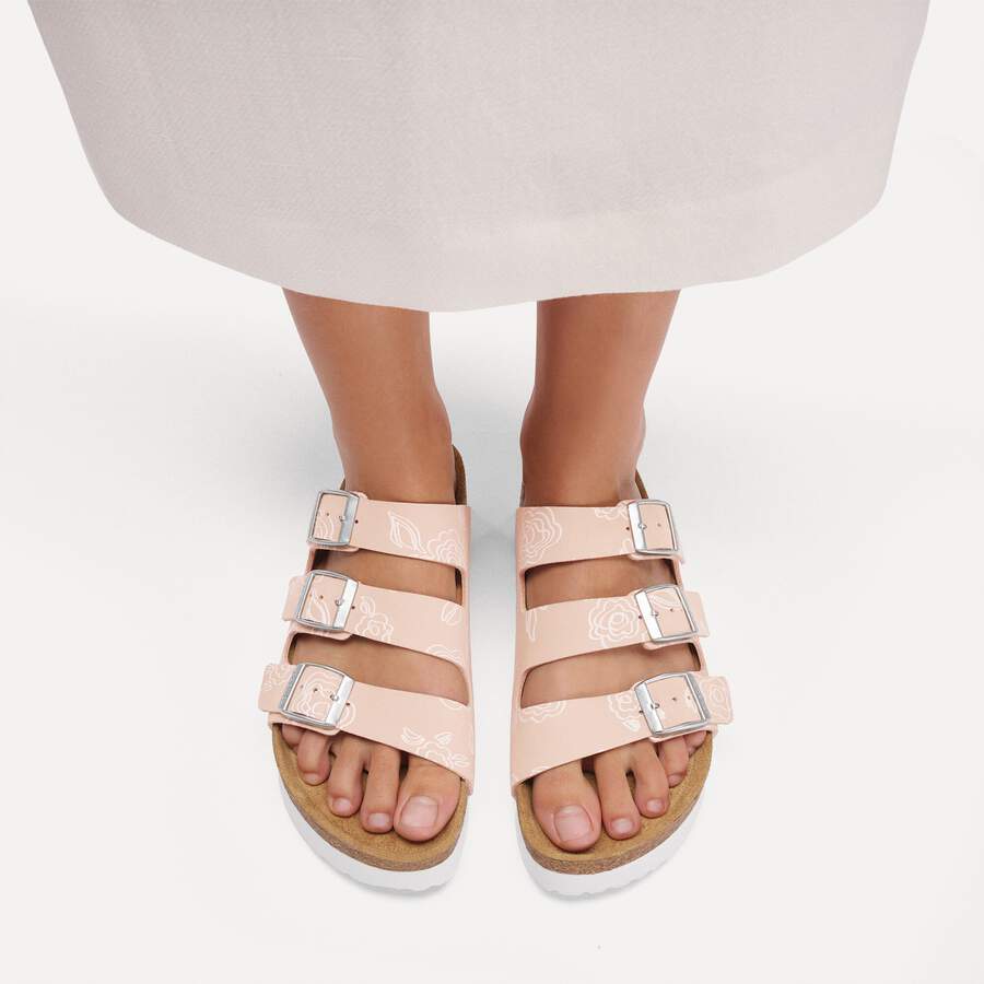 Florida III PAP Flex Platform Nubuck Leather - Light Rose Flower