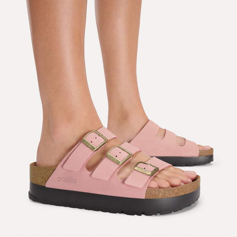 Florida Flex Platform Nubuck Leather - Pink Clay