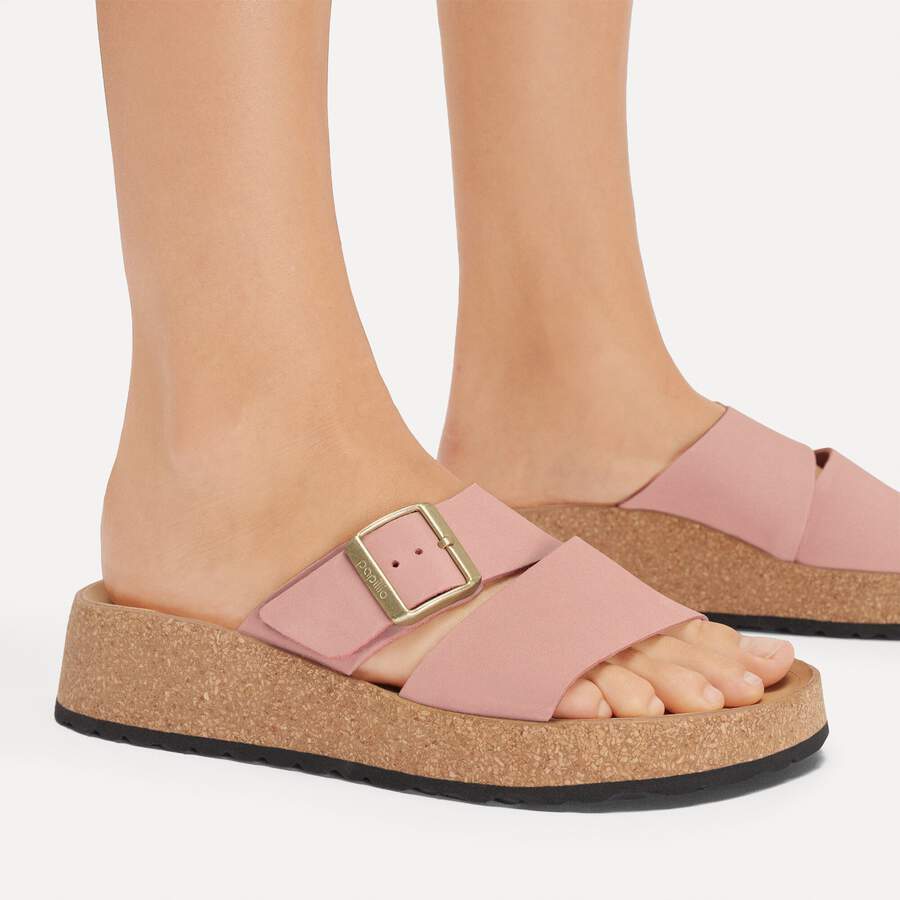 Almina Nubuck Leather - Pink Clay
