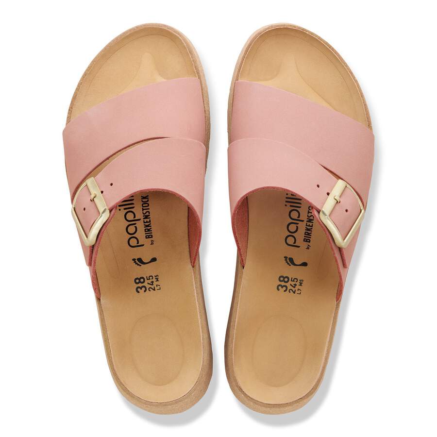 Almina Nubuck Leather - Pink Clay