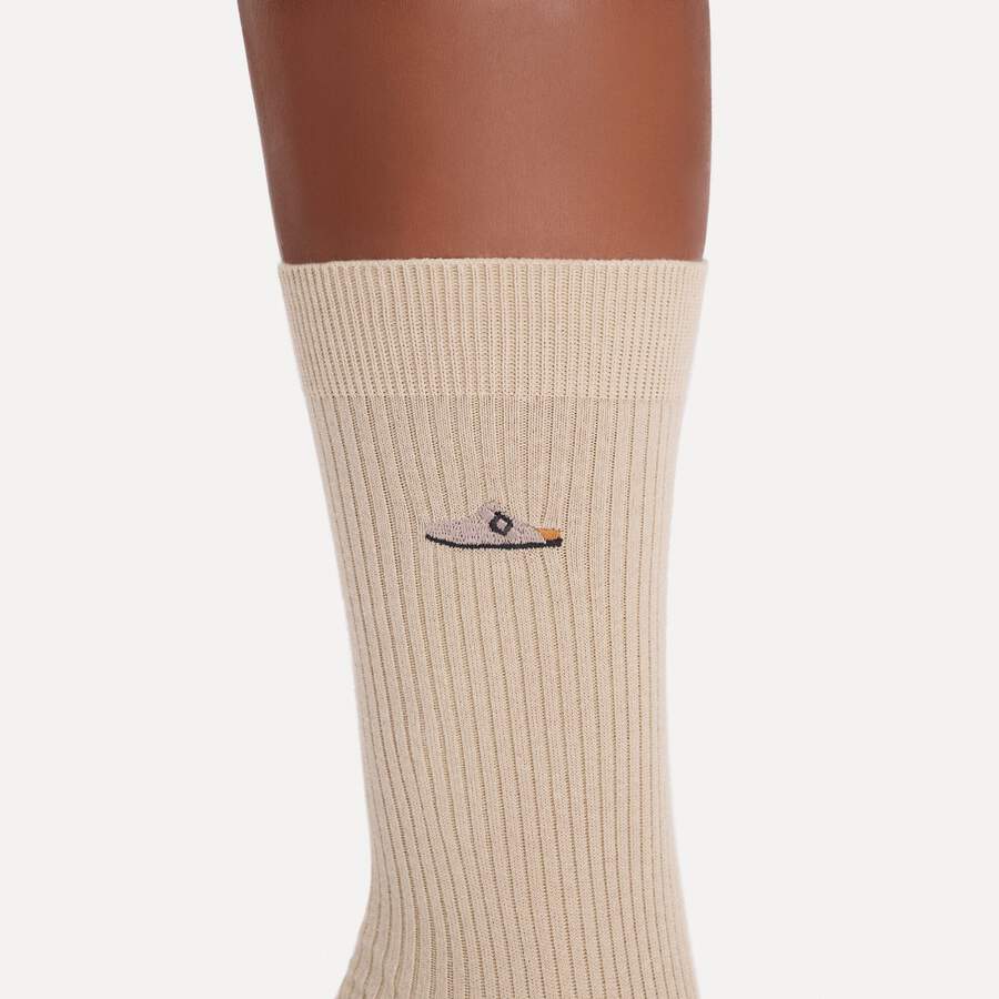 Cotton Ribbed Socks Cotton/Polyamid/Elastane - White