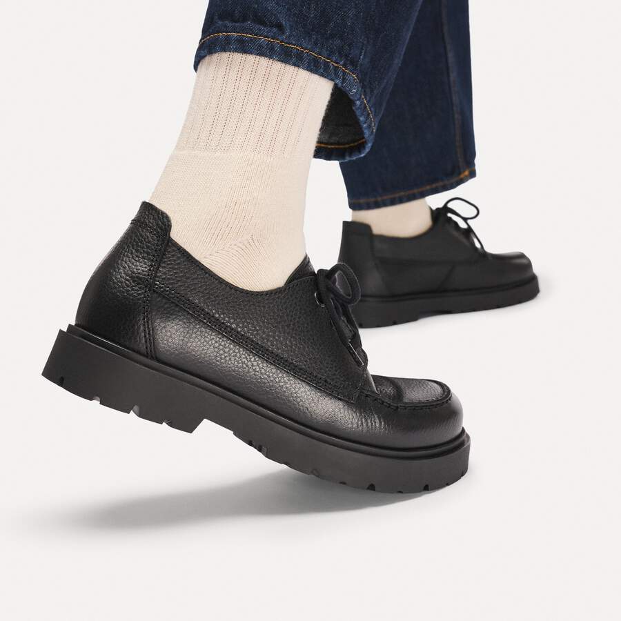 Highwood Moc Lace Low Natural Leather - Black
