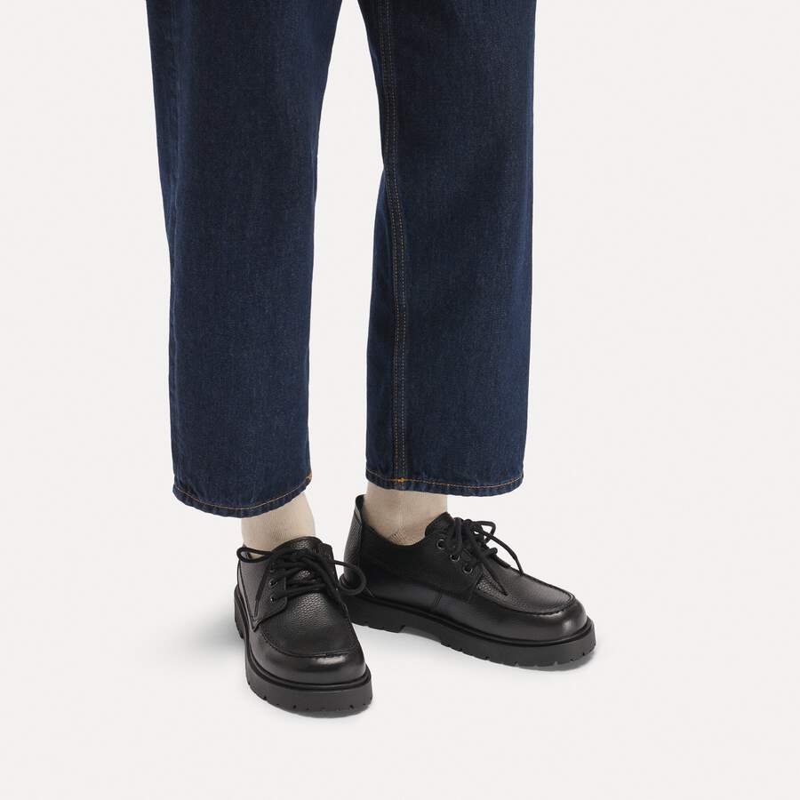Highwood Moc Lace Low Natural Leather - Black