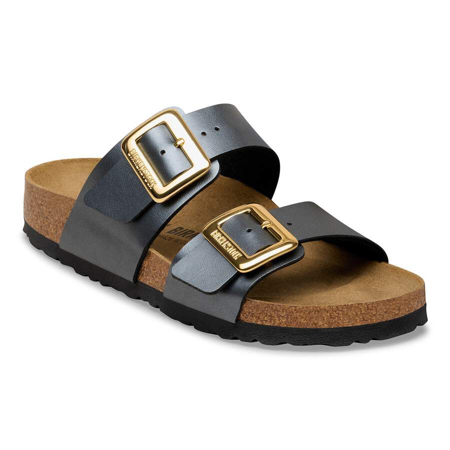Sydney Cushion Buckle Birko-Flor - Metallic Black