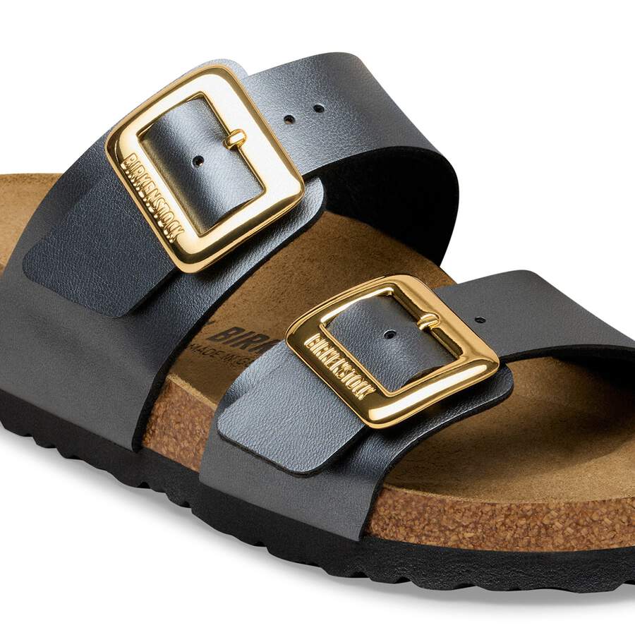 Sydney Cushion Buckle Birko-Flor - Metallic Black