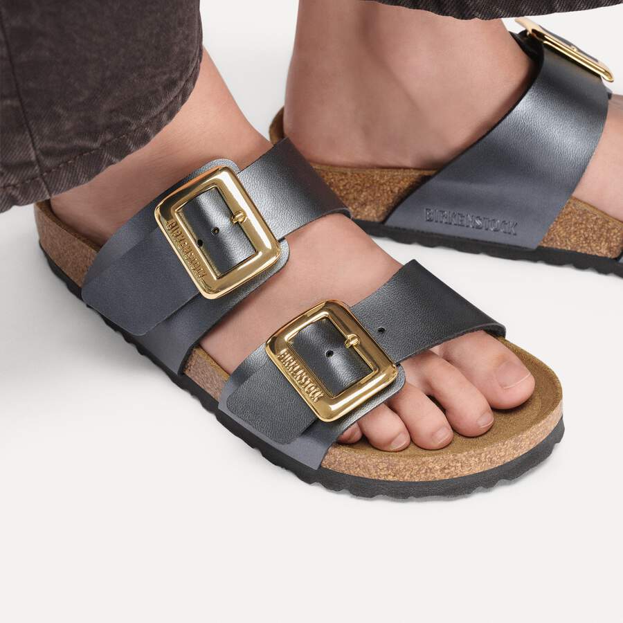 Sydney Cushion Buckle Birko-Flor - Metallic Black