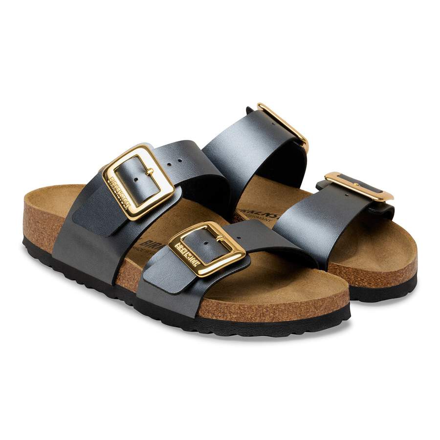 Sydney Cushion Buckle Birko-Flor - Metallic Black