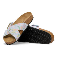Siena Suede Leather - Baby Blue Flower Print