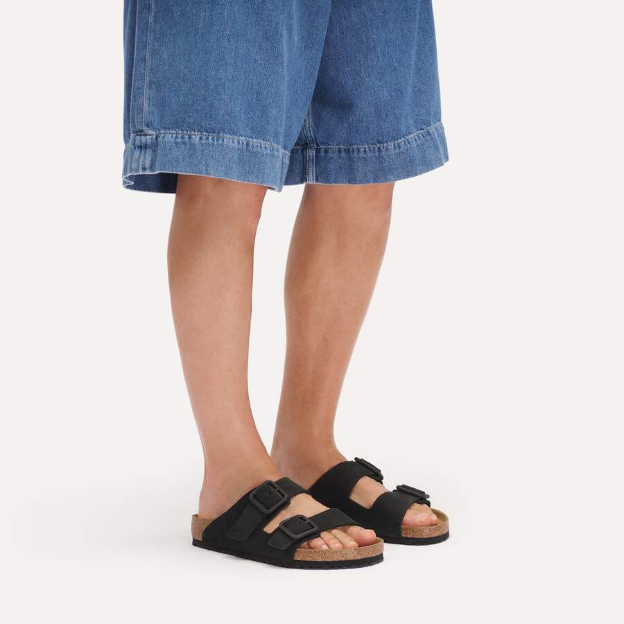 Arizona Wire Buckle Nubuck Leather - Black
