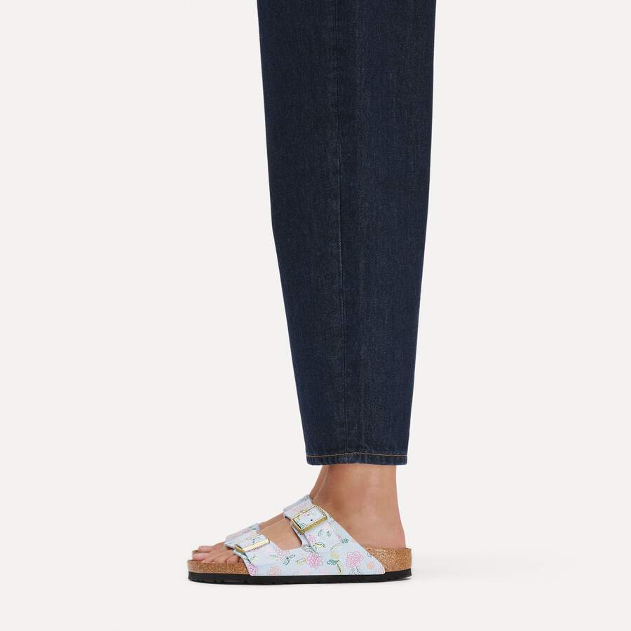 Arizona Suede Leather - Baby Blue Flower Print