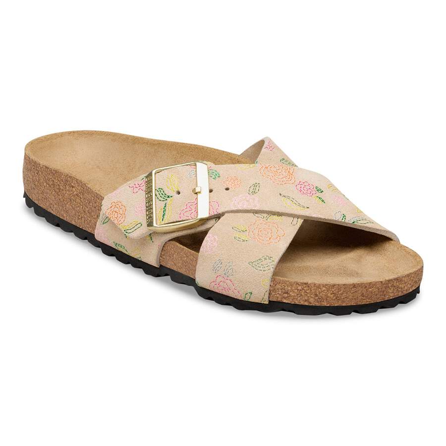 Siena Suede Leather - Sandcastle Flower Print