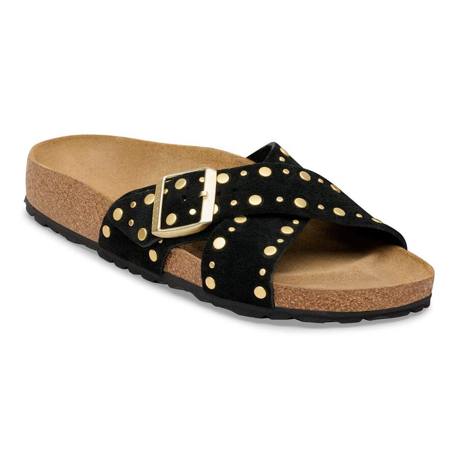 Siena Rivet Suede Leather - Black