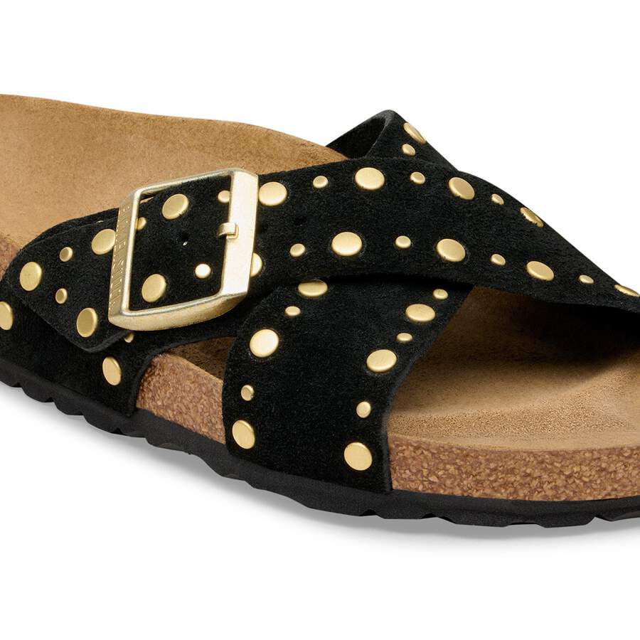 Siena Rivet Suede Leather - Black