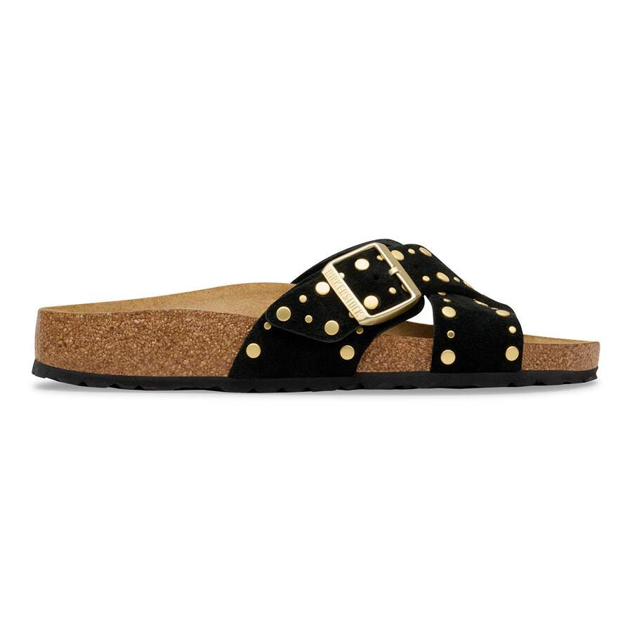 Siena Rivet Suede Leather - Black