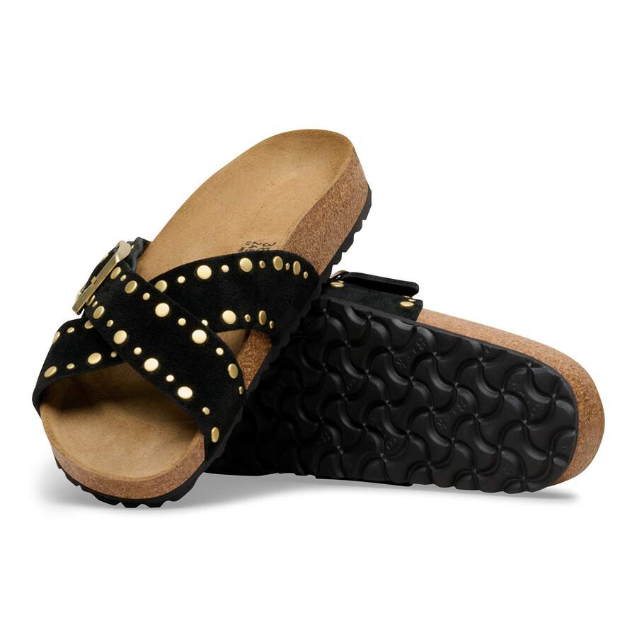 Siena Rivet Suede Leather - Black