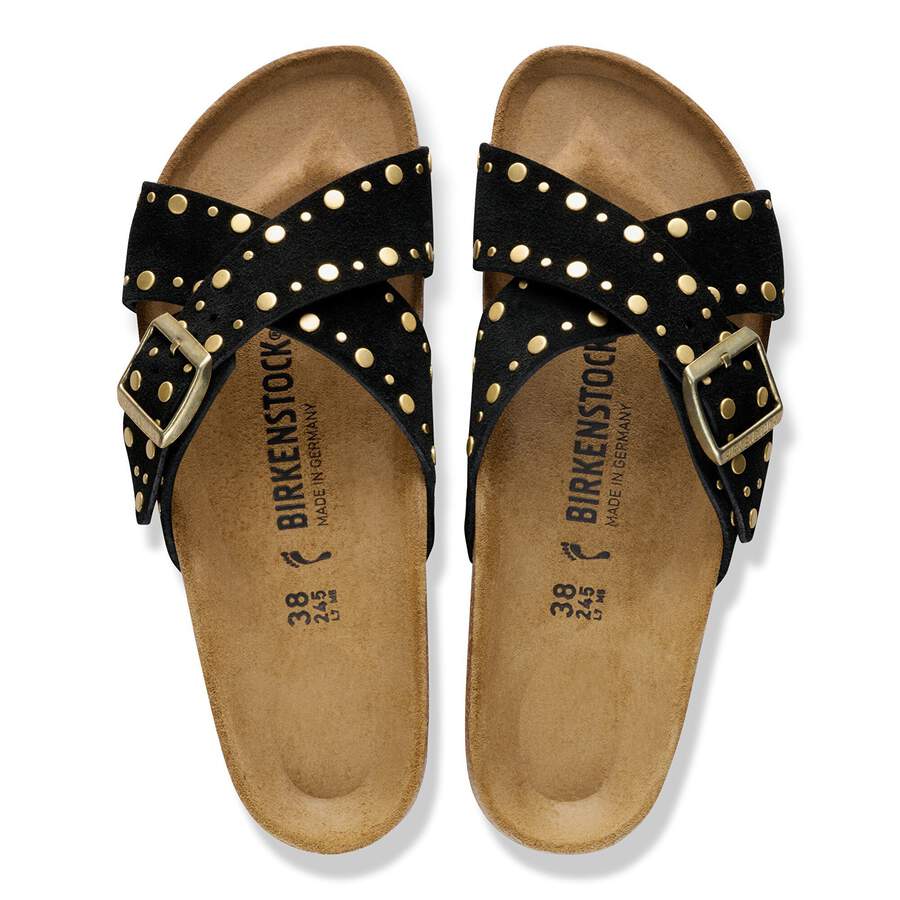 Siena Rivet Suede Leather - Black