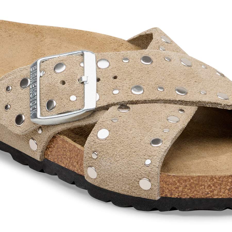 Siena Rivet Suede Leather - Taupe