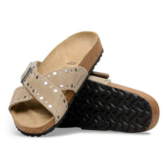 Siena Rivet Suede Leather - Taupe