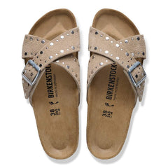 Siena Rivet Suede Leather - Taupe