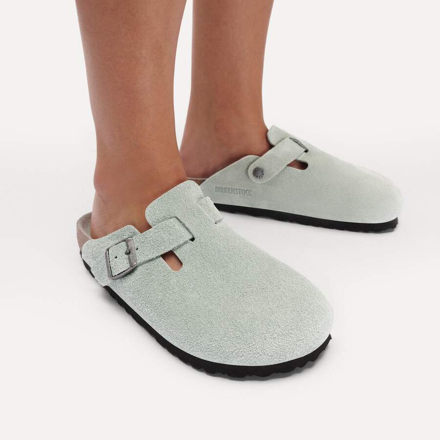 Boston Soft Footbed Suede Leather - Pure Sage