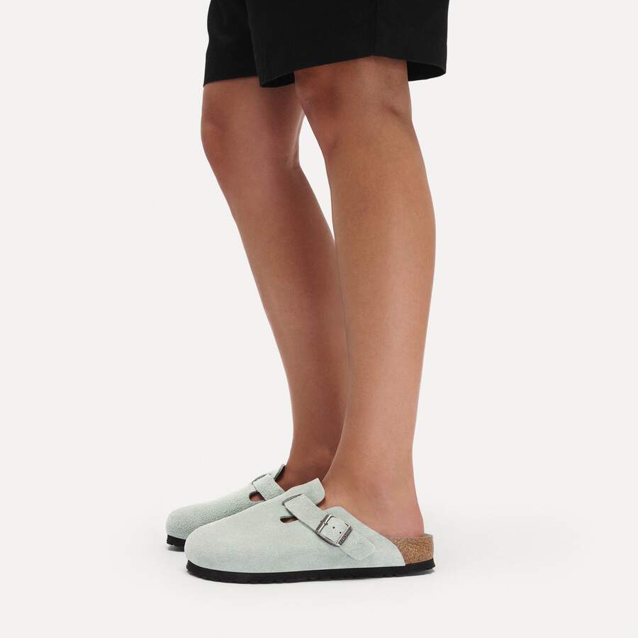 Boston Soft Footbed Suede Leather - Pure Sage