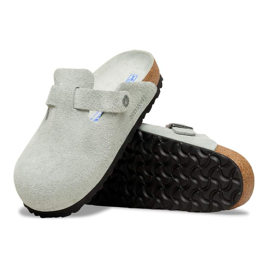 Boston Soft Footbed Suede Leather - Pure Sage