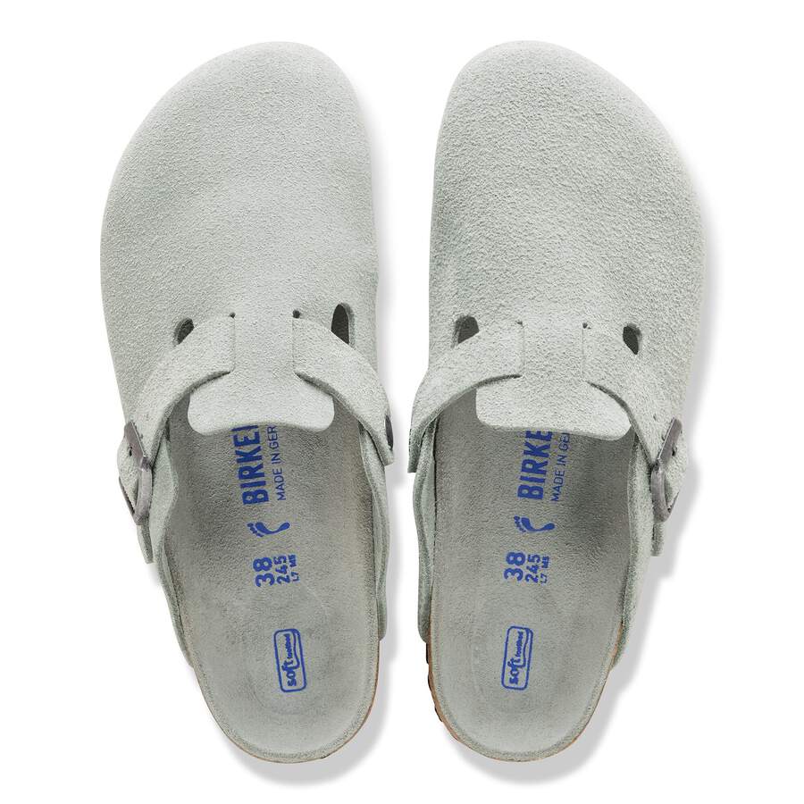 Boston Soft Footbed Suede Leather - Pure Sage