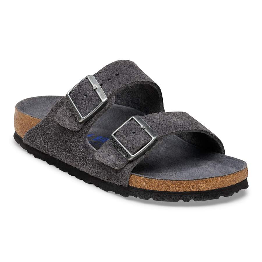 Arizona Soft Footbed Suede Leather - Charcoal Tonal
