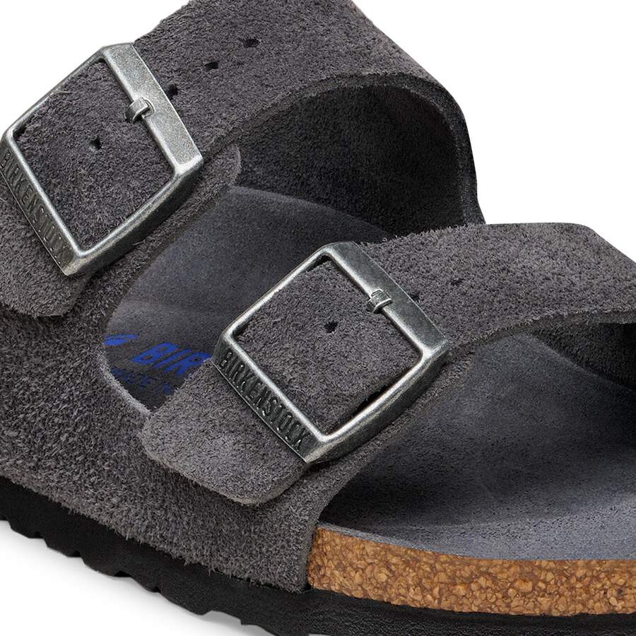 Arizona Soft Footbed Suede Leather - Charcoal Tonal