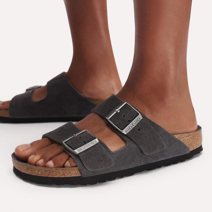 Arizona Soft Footbed Suede Leather - Charcoal Tonal