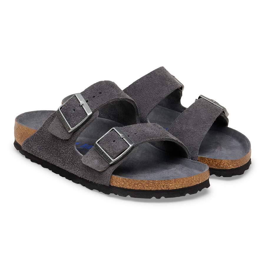 Arizona Soft Footbed Suede Leather - Charcoal Tonal