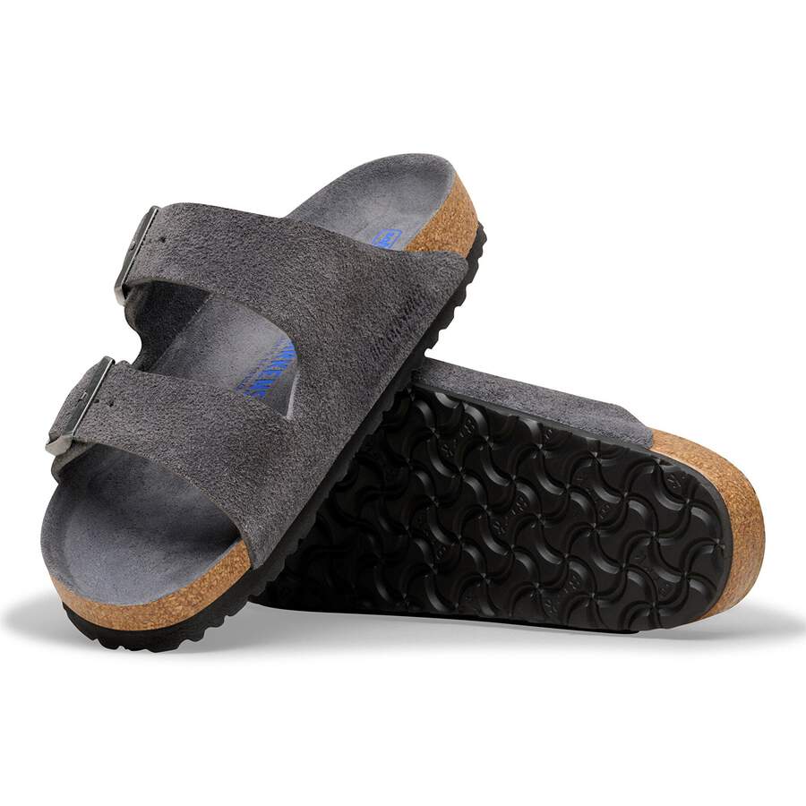 Arizona Soft Footbed Suede Leather - Charcoal Tonal