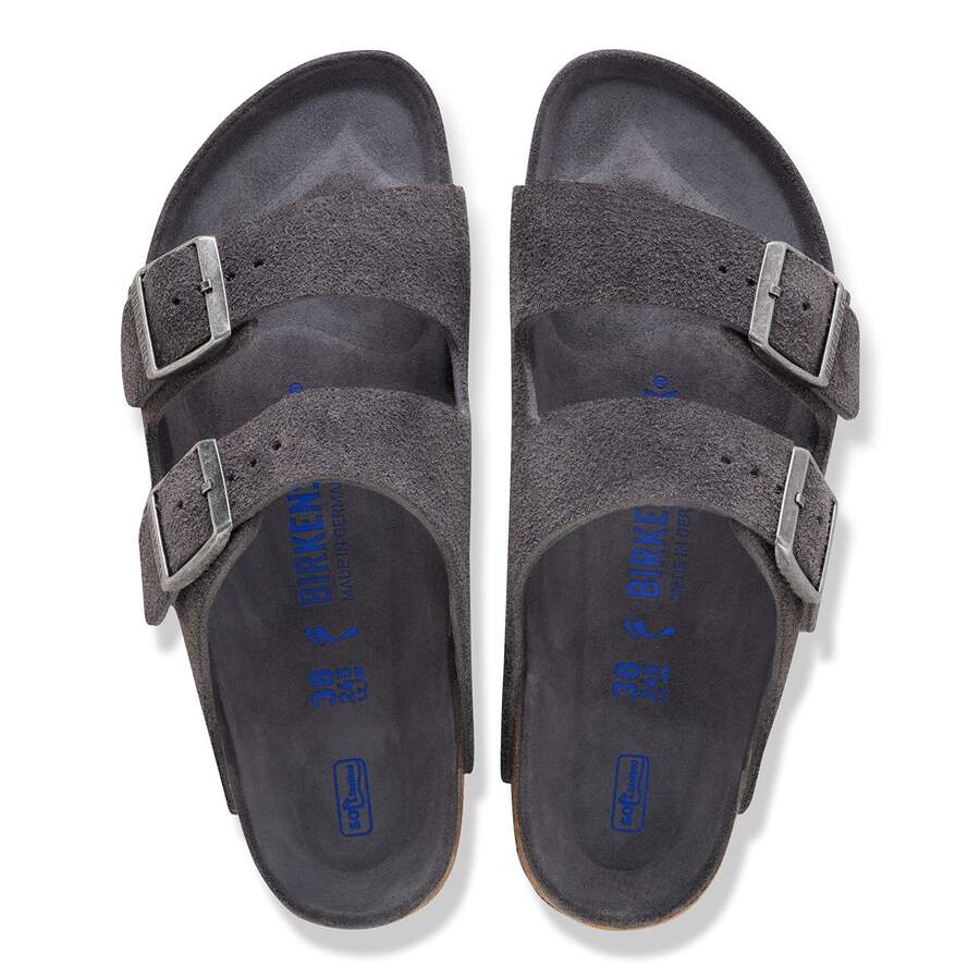 Arizona Soft Footbed Suede Leather - Charcoal Tonal