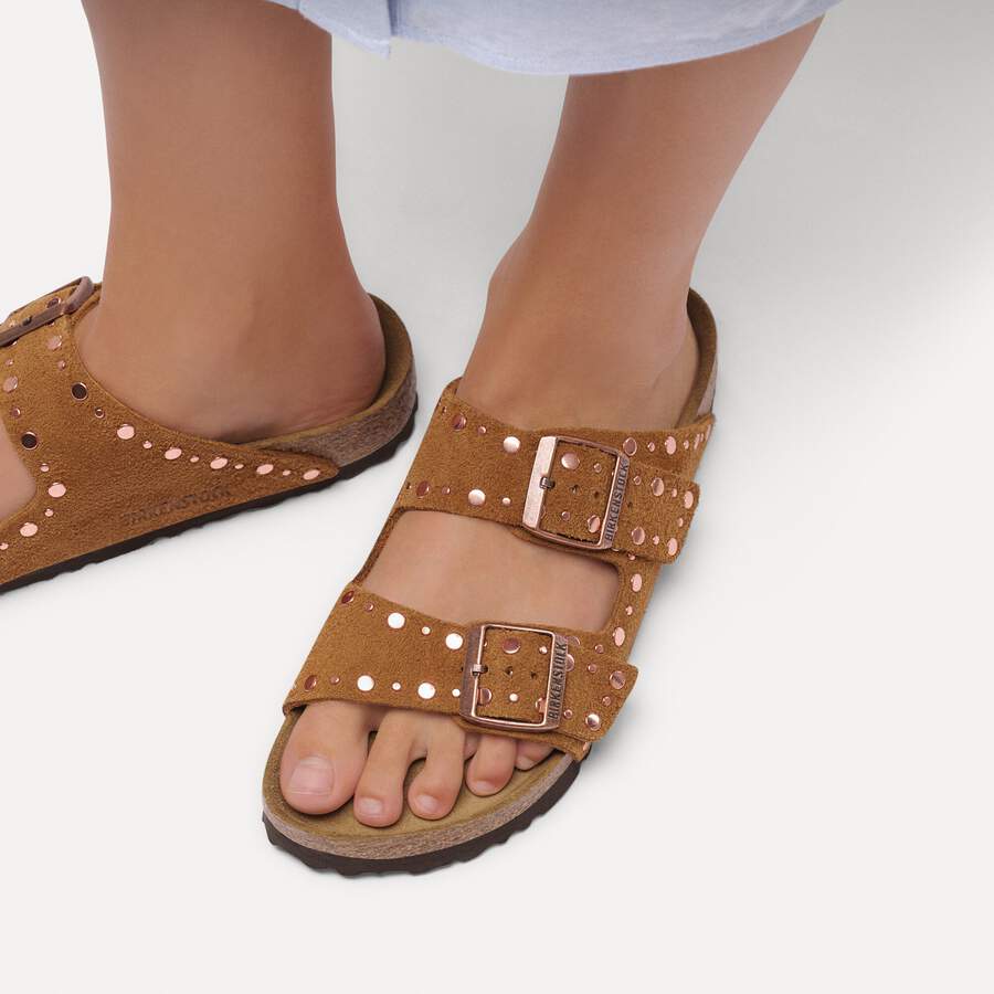 Arizona Rivet Suede Leather - Mink