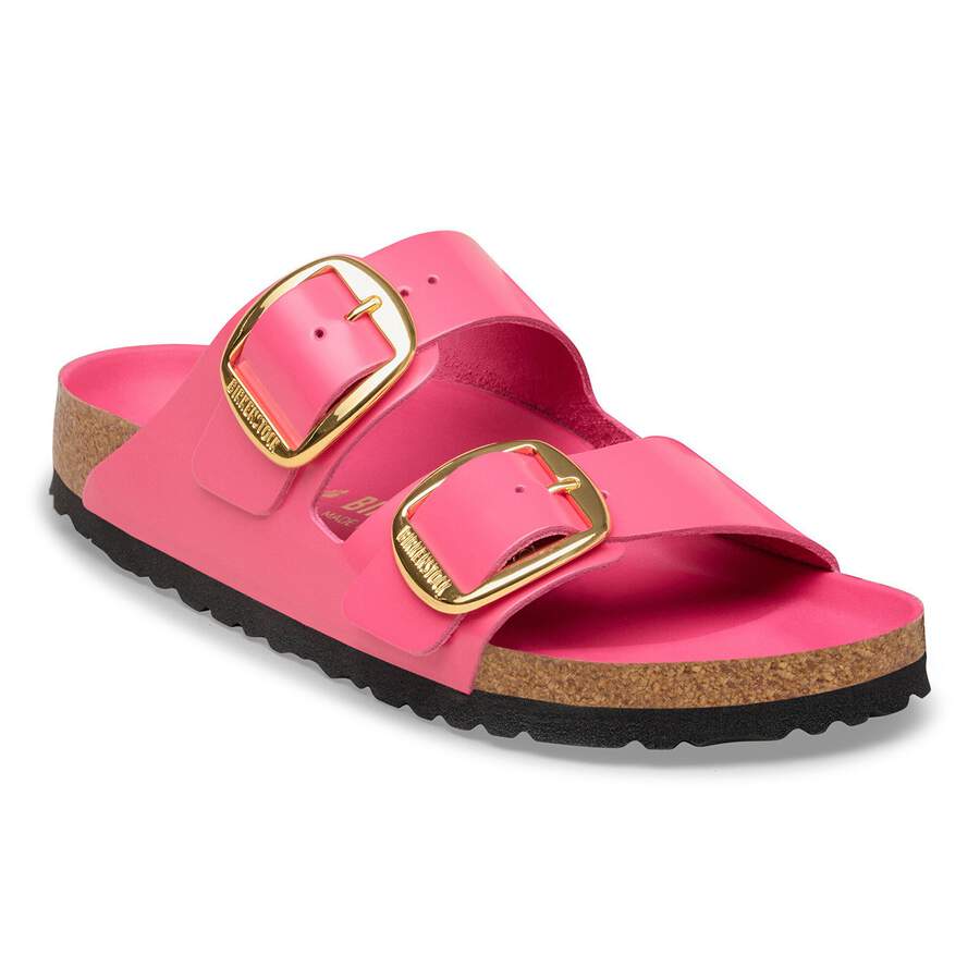 Arizona Big Buckle Natural Leather Patent - High-Shine Fuchsia Tulip