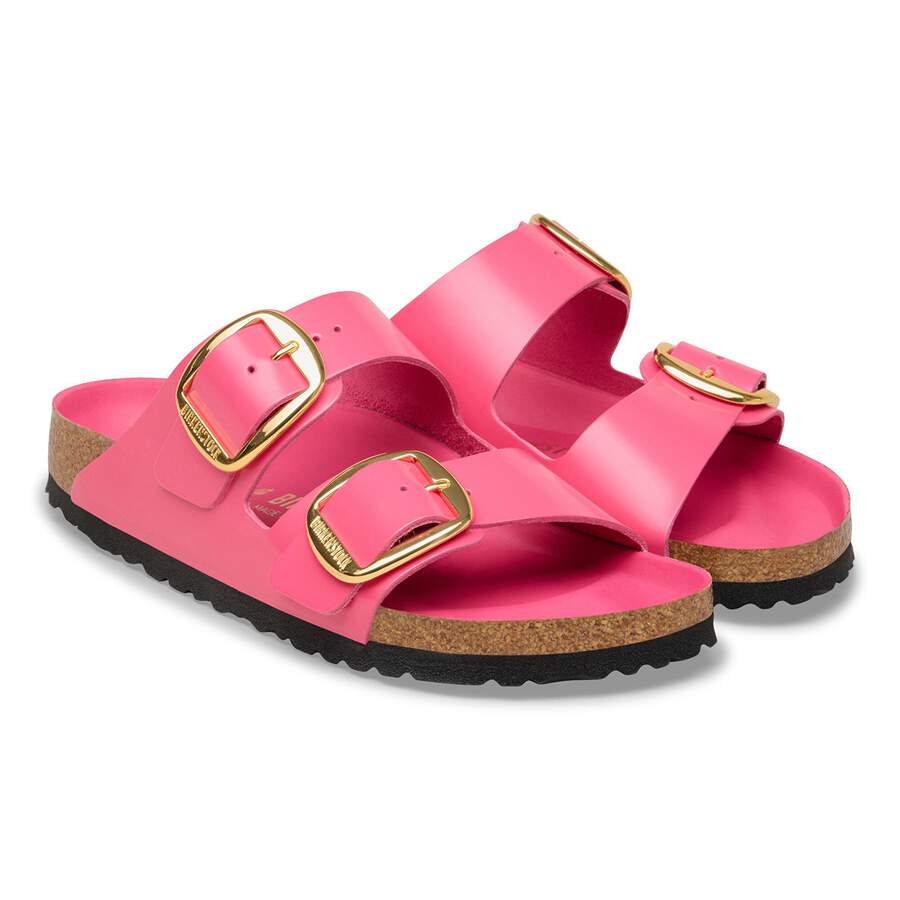 Arizona Big Buckle Natural Leather Patent - High-Shine Fuchsia Tulip