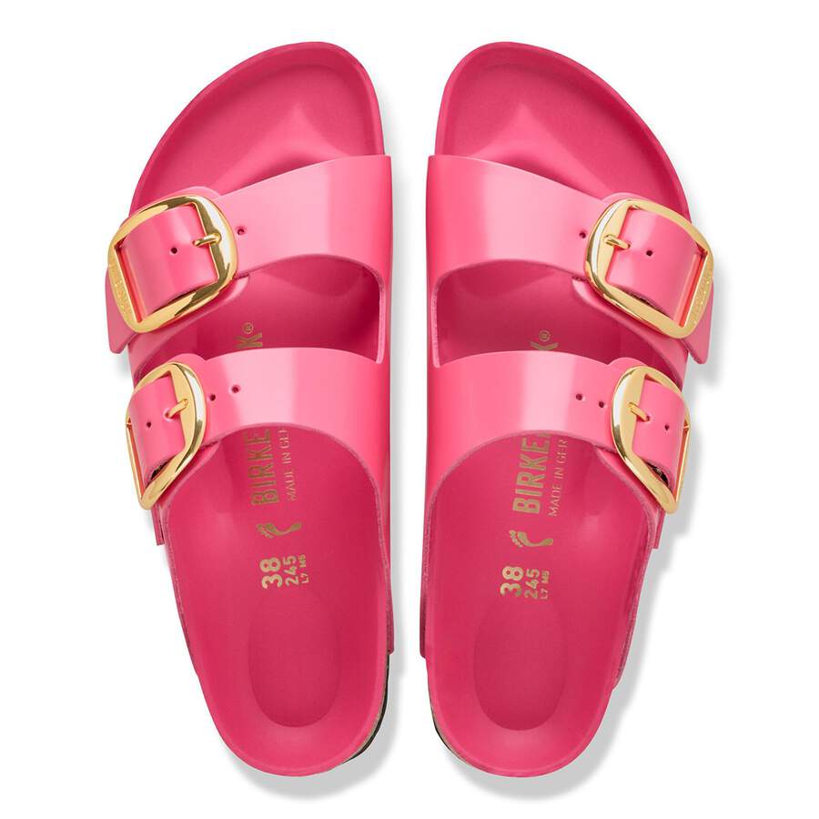 Arizona Big Buckle Natural Leather Patent - High-Shine Fuchsia Tulip