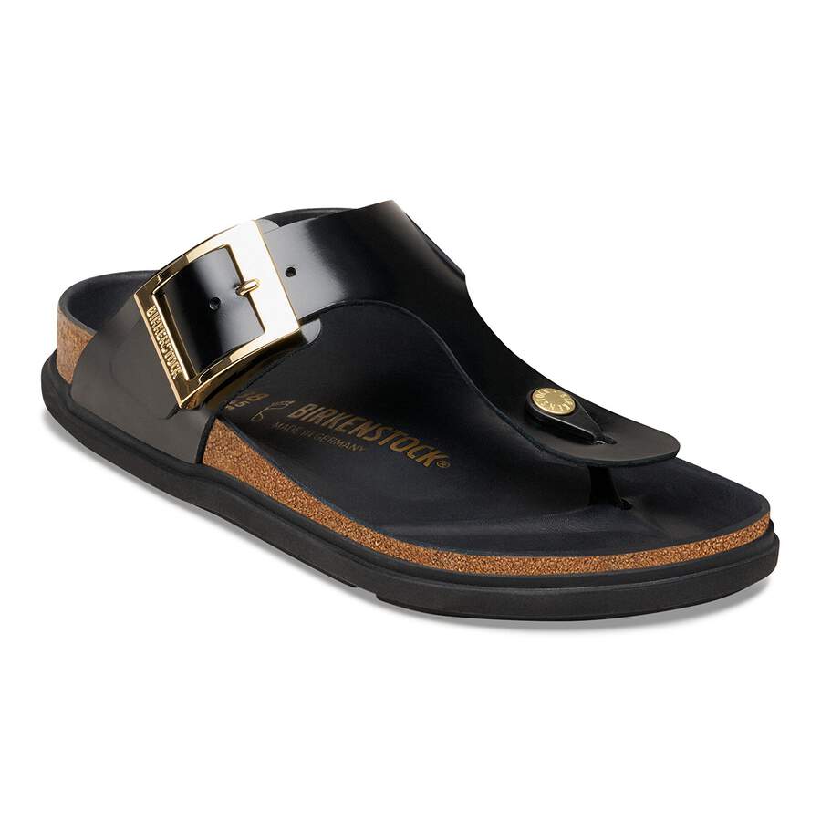 Gizeh Droplet Buckle Natural Leather Patent - High Shine Black