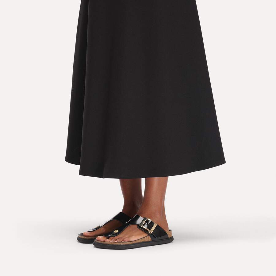 Gizeh Droplet Buckle Natural Leather Patent - High Shine Black