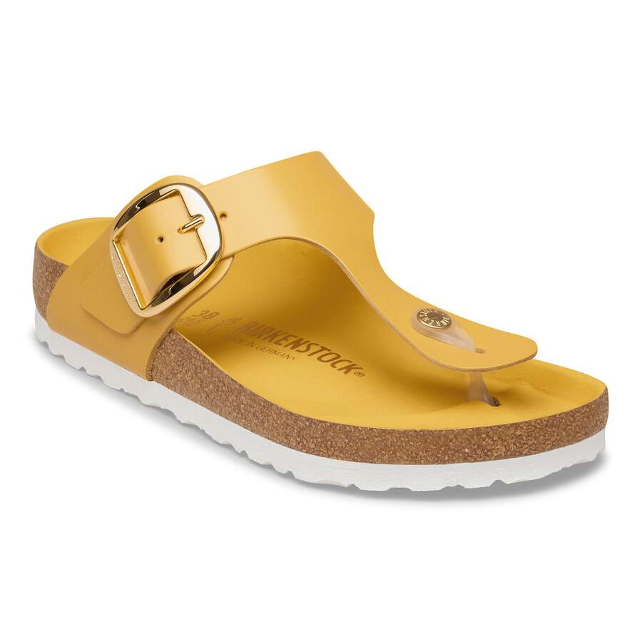 Gizeh Big Buckle Natural Leather Patent - High-Shine Ochre