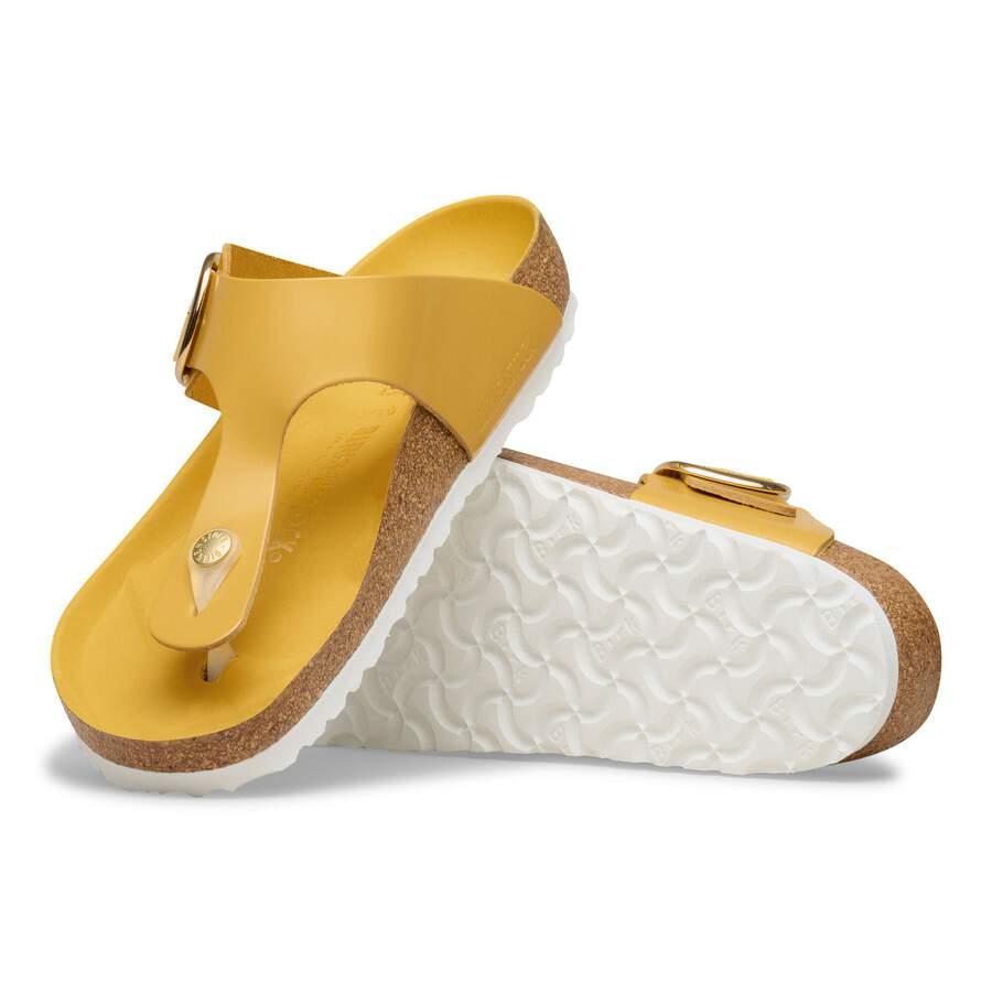 Gizeh Big Buckle Natural Leather Patent - High-Shine Ochre