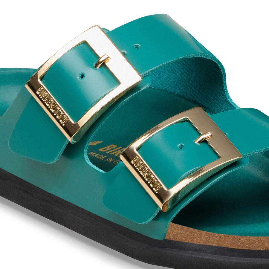 Arizona Droplet Buckle Natural Leather Patent - High-Shine Dark Teal