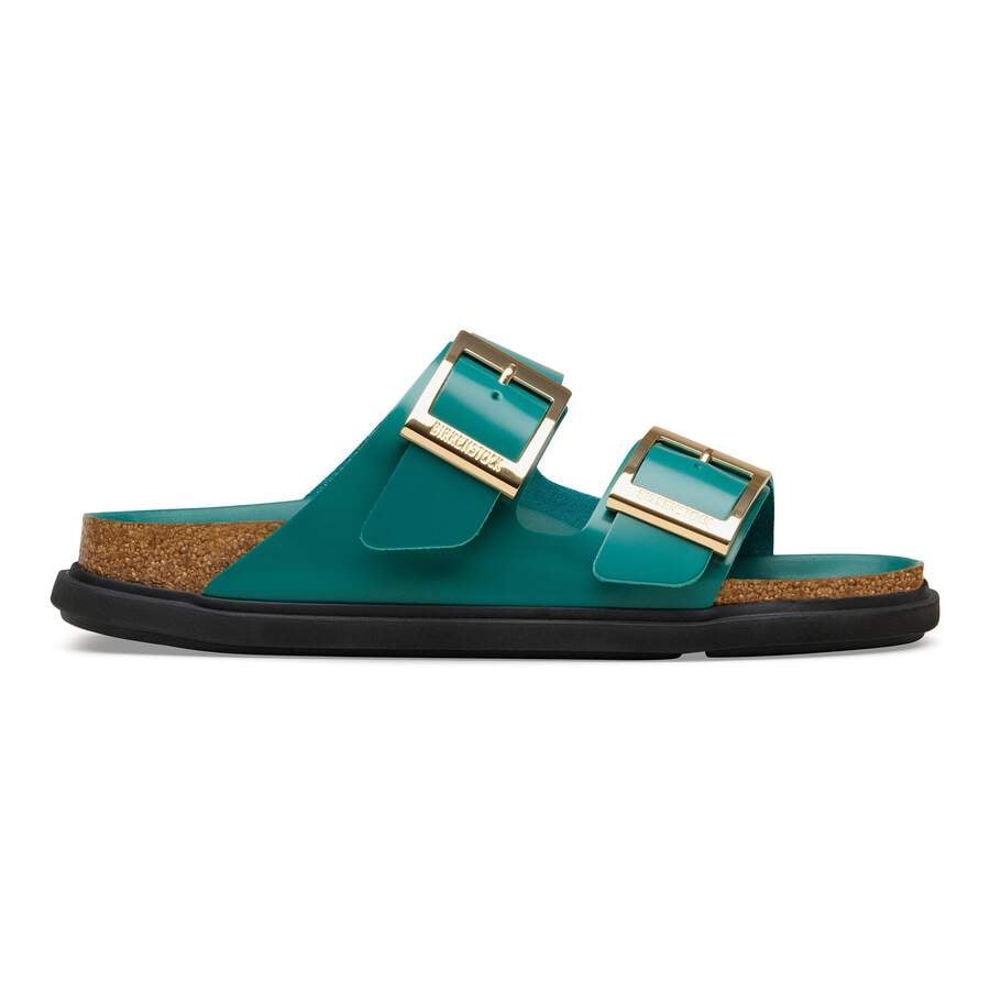 Arizona Droplet Buckle Natural Leather Patent - High-Shine Dark Teal