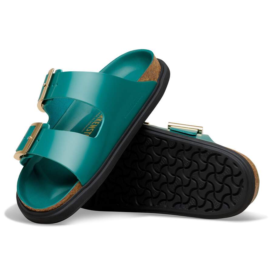 Arizona Droplet Buckle Natural Leather Patent - High-Shine Dark Teal