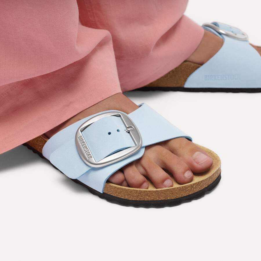 Madrid Big Buckle Nubuck Leather - Baby Blue