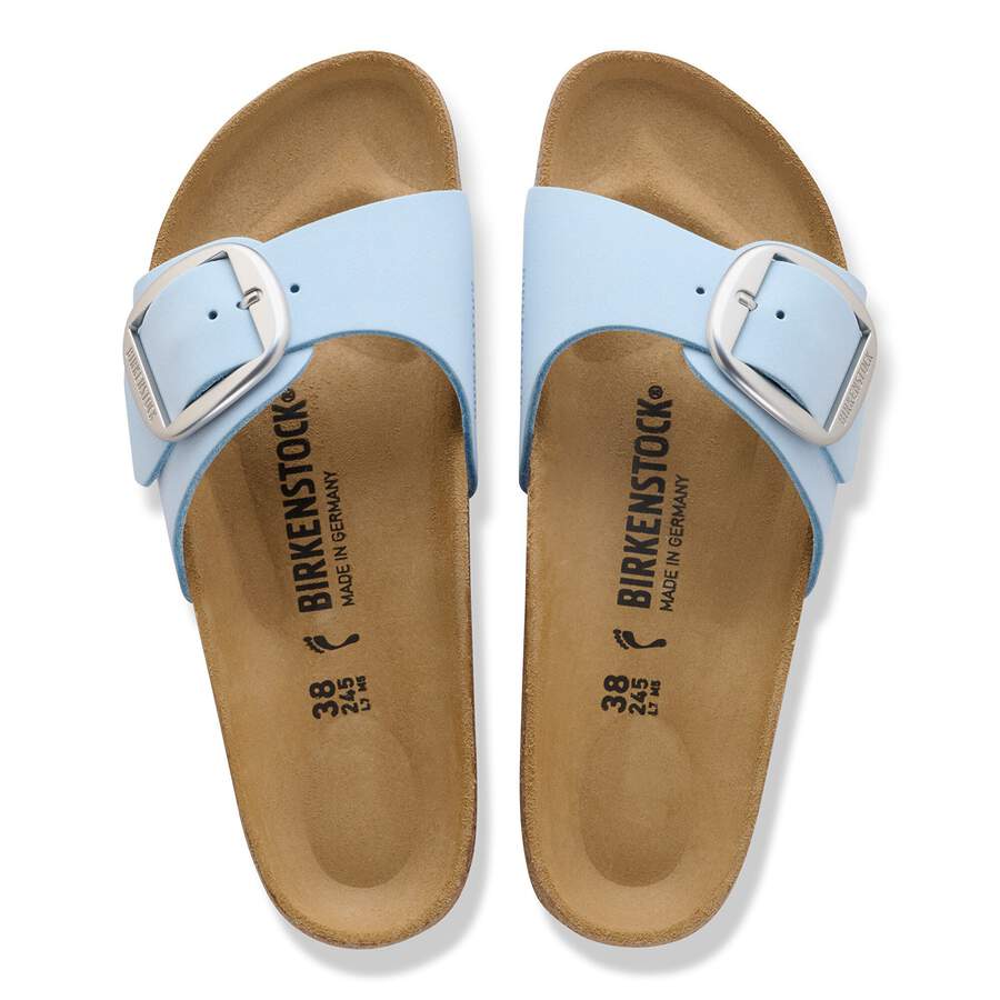 Madrid Big Buckle Nubuck Leather - Baby Blue
