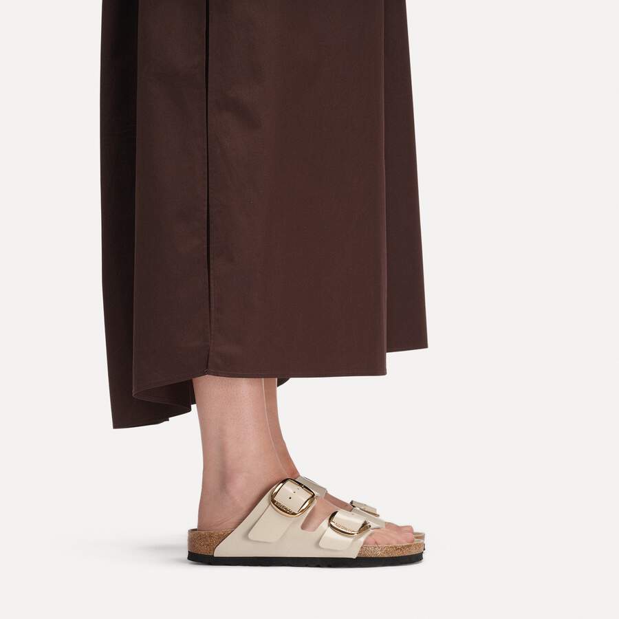 Arizona Big Buckle Natural Leather Patent - High-Shine Oyster