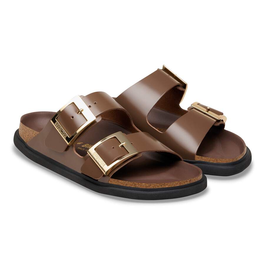 Arizona Droplet Buckle Natural Leather Patent - High-Shine Carafe