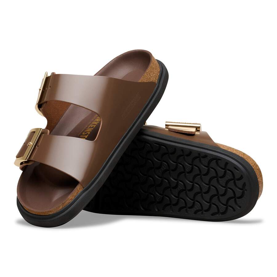 Arizona Droplet Buckle Natural Leather Patent - High-Shine Carafe