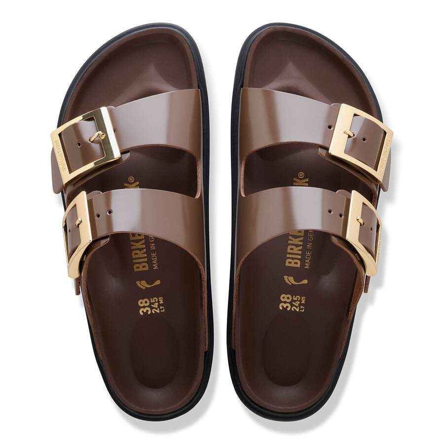 Arizona Droplet Buckle Natural Leather Patent - High-Shine Carafe